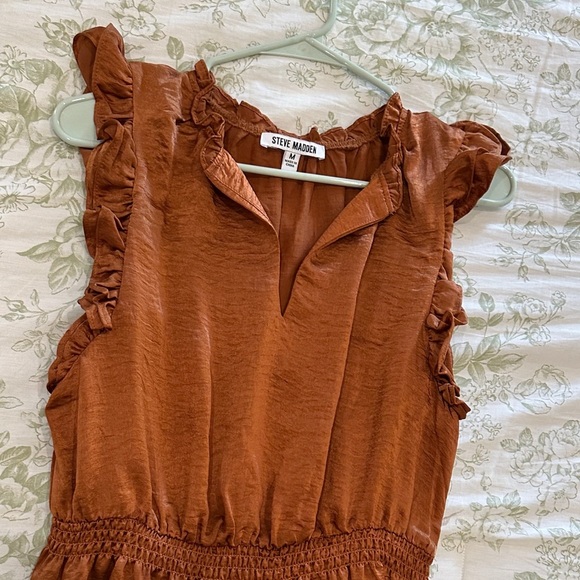 Steve Madden Brown Ruffle Mini Dress - Picture 4 of 4